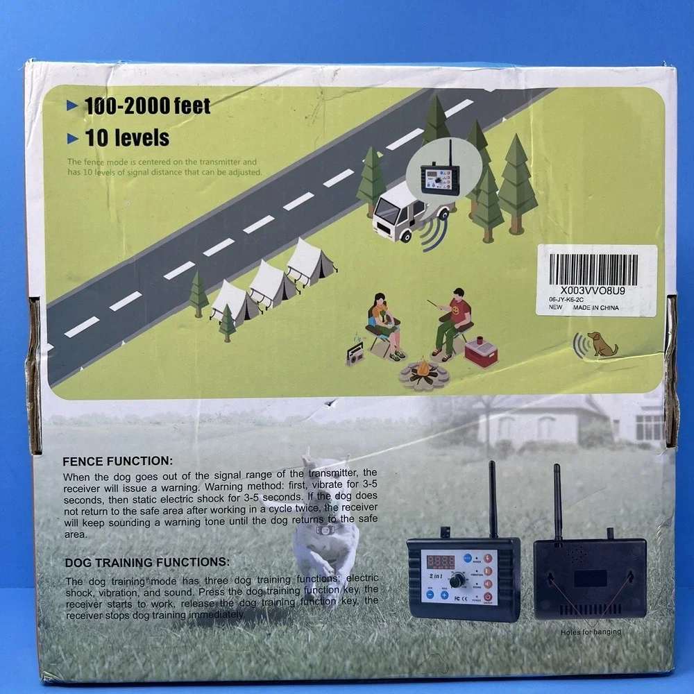 Justpet 2in1 Dog Training Collar Wireless Fence System Rechargeable Pet Trainer
